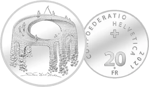 [7996.2021.06] 2021, 20 Fr. Gedenkmünze "Illusion-Viadukt"