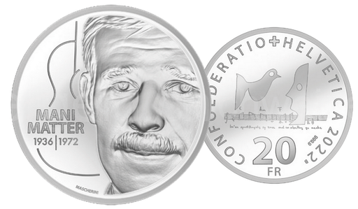 [7996.2022.01] 2022, 20 Fr. Gedenkmünze "Mani Matter"