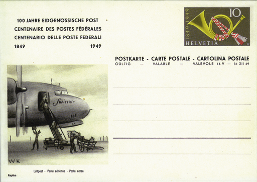 [7005.33.02] Geschenkkarte "100 J. Eidg. Post 1849-1949"