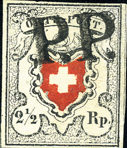 [7033.13.08] 2 1-2 Rp. schwarz-rot, Type 20