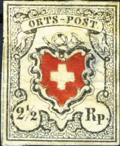 [7033.13.12] 2 1-2 Rp. schwarz-rot, Type 11