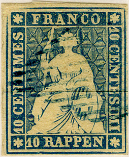[7154.23.06] 10 Rp. preussischblau, Münchner Druck, 3. Druckperiode