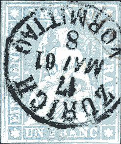 [7157.27.12] 1 Fr. grau, Berner Druck, 2. Druckperiode