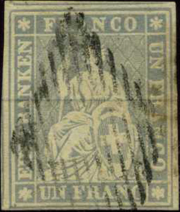 [7157.27.04] 1 Fr. grau, Berner Druck, 2. Druckperiode