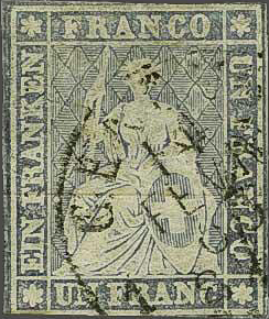 [7159.27.02] 1 Fr. grau, Berner Druck, 2. Druckperiode