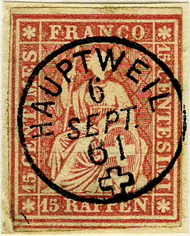 [7160.24.02] 15 Rp. karminrot, Berner Druck, 4. Auflage