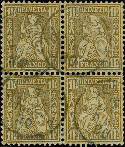 [7240.36.18] 1 Fr. golden hell-satt, Unterdruck gelb-blassgelb-hellgelb