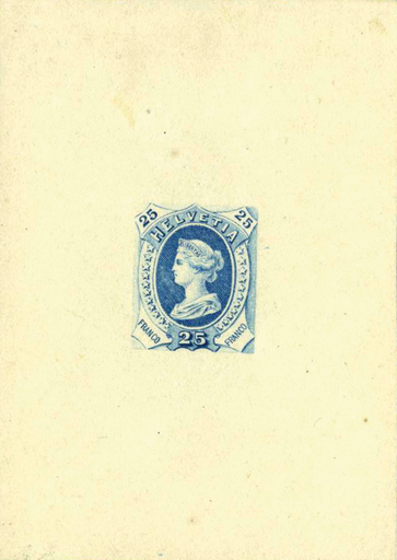 [7270.1880.01] 1880, Libertas Einzelabzug 25 Rp. hellblau der erstenType