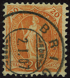 [7290.86.25] 20 Rp. rotorange, "Farbloser Stern"