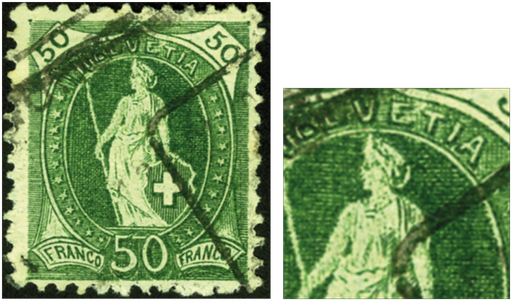 [7290.98.09] 50 Rp. grün, "Stärkere Retouche im ganzen Oval"