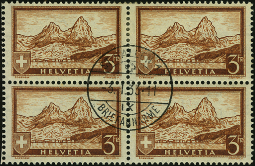 [7305.177.02] 3 Fr. Mythen, neue Zeichnung, braun