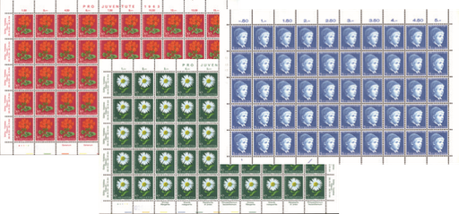 [7390.200.11] 1963, Knabenbildnis, Wiesen- und Gartenblumen