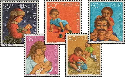 [7390.302.01] 1987, Weihnachtsmarke, Entwicklung des Kindes