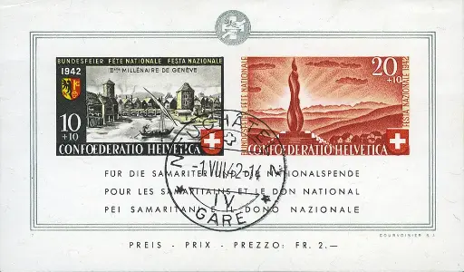 [7400.19.10] Bundesfeierblock II, Tagestempel 01.VIII.