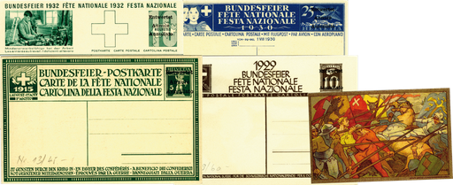 [7404.1910.03] 1910-1937 Bundesfeier-Karten-Kollektion entwertet