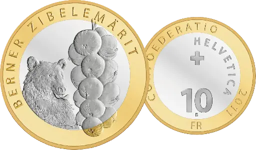 [7996.2011.04] 2011, Gedenkmünze 10 Fr. "Berner Zibelemärit"