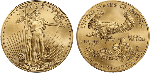 [7997.2010.22] 50 USD &quot;American Eagle&quot;, Gold Au (0.9167), 1 Unze Feingold, 33,93 g schwer