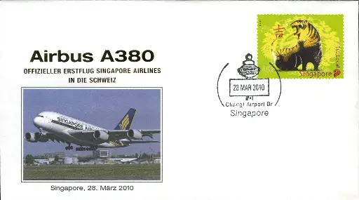 [9940.2010.05] A380, Erstflug Singapore - Zürich