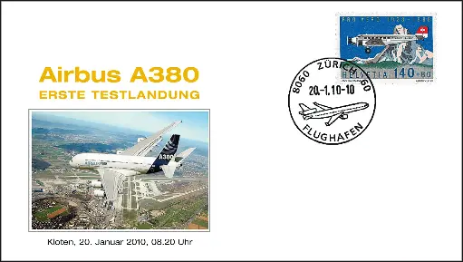 [9940.2010.01] A380 Erstflug, erste Testlandung in Zürich-Kloten