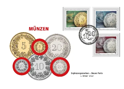 [9959.1861.01] 2022, Ergänzungsmarken Münzen