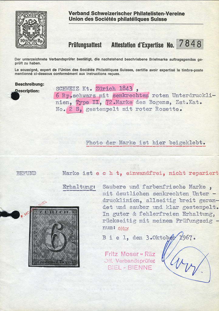 1846, Zürich 6, Type II