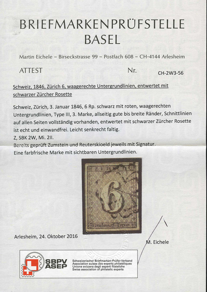 1846, Zürich 6, Type III
