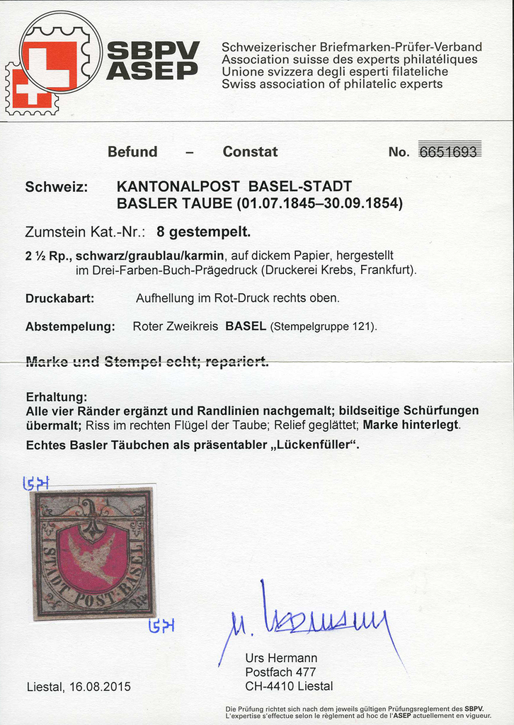 1845, Basler Taube, schwarz-blau-karmin