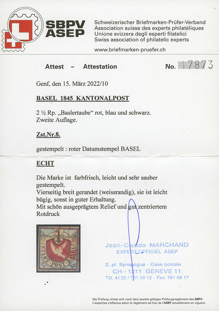 1845, Basler Taube schwarz-blau-karmin