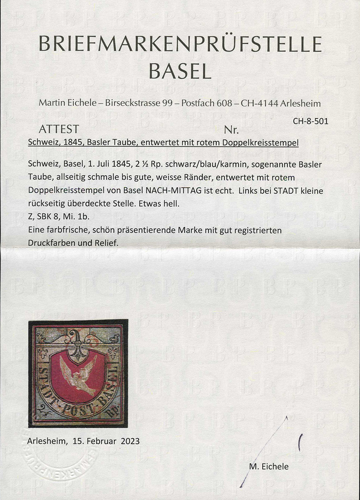 1845, Basler Taube, schwarz-blau-karmin