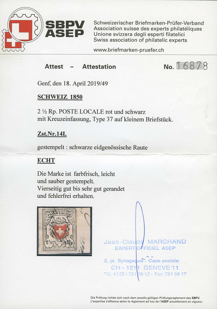 2 1-2 Rp. schwarz-rot, Type 37