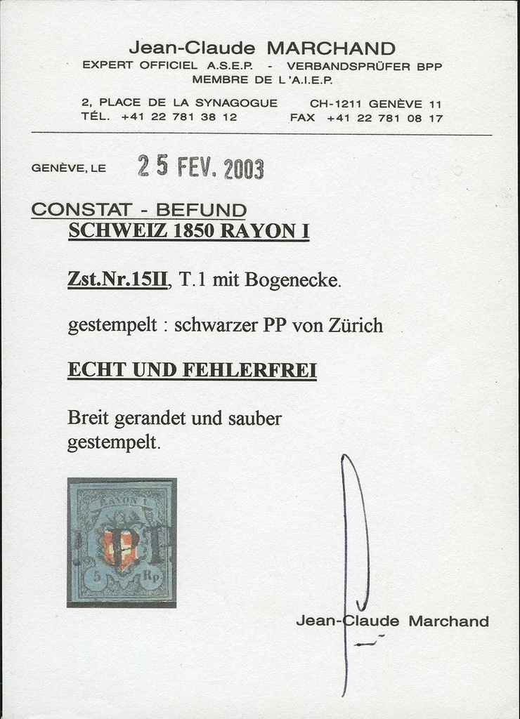 5 Rp. schwarz-rot-dunkelblau, Type 1