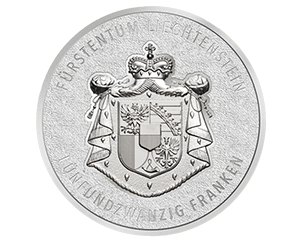2024, 25-Franken-Silber &quot;100 Jahre Schweizer Franken im Fürstentum Liechtenstein&quot;