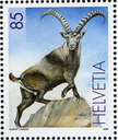 85 Rp. Steinbock, &quot;Grosse gelbe Schlange am Hinterteil&quot; u. &quot;Blaues Fragezeichen über dem Steinbock&quot;