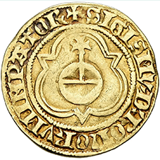1433-1437 (ohne Jahr) , Goldgulden Reichsmünzstätte Basel