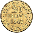 1848, 20 Francs, Genf