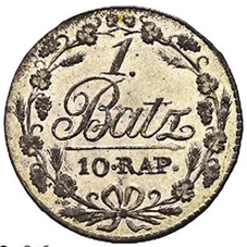 1816, 1 Batzen Waadt