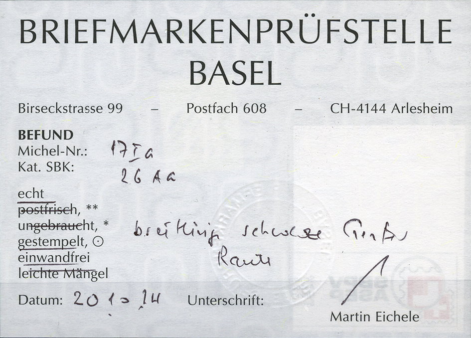 40 Rp. gelboliv, Münchner Druck, 1. Druckperiode