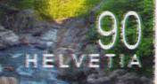 90 Rp. Verzasca, Abart:&quot;Schrift gequetscht&quot; (schattiert)