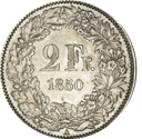 1850, 2 Fr. Silber-Kursmünze