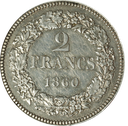 1860, 2 Fr. Silber-Kursmünze, Probeprägung