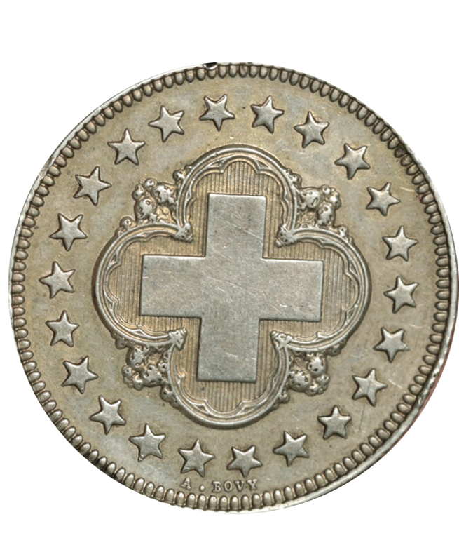 1860, 2 Fr. Silber-Kursmünze, Probeprägung