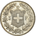 1907, 5 Fr. Silber-Kursmünze Helvetia Kopf