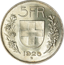 1926, 5 Fr. Silber-Kursmünze Hirtenkopf