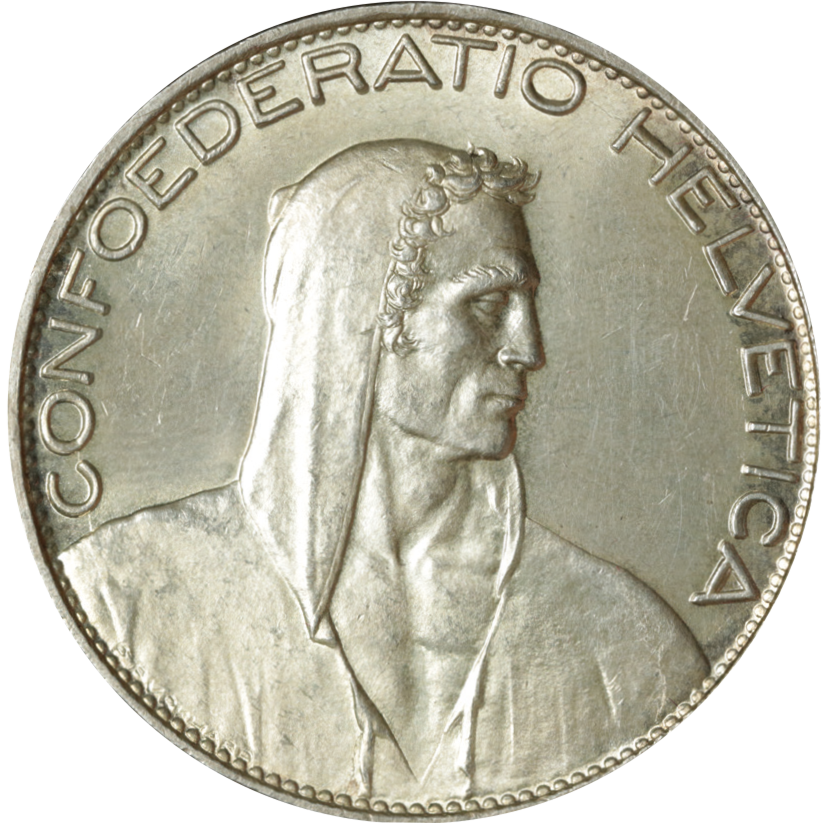 1926, 5 Fr. Silber-Kursmünze Hirtenkopf