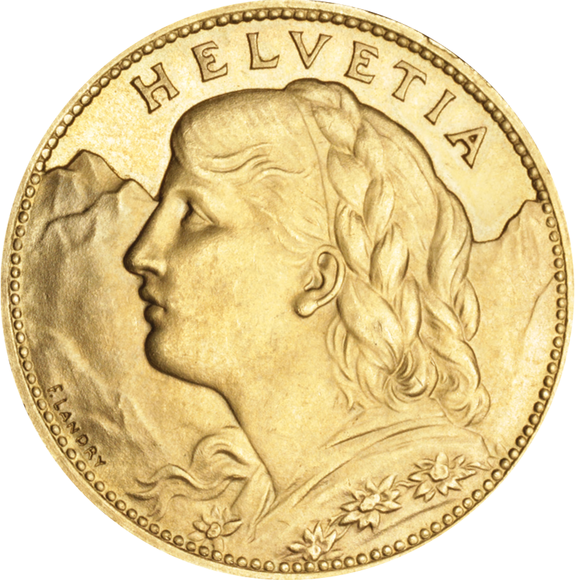 1925, 100 Fr. Gold-Vreneli