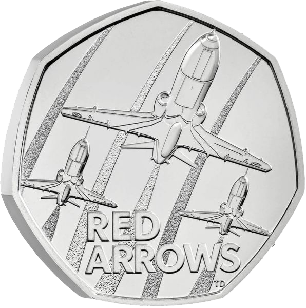 2025, 50 Pence &quot;Red Arrows&quot;, United Kingdom