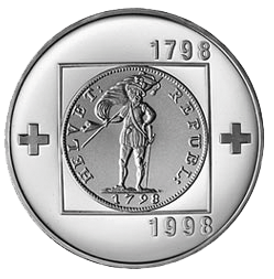 1998, 20 Fr. Gedenkmünze "200 Jahre Helvetische Republik"