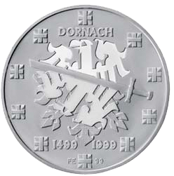 1999, 20 Fr. Gedenkmünze "500 Jahre Schlacht bei Dornach"
