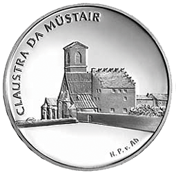2001, 20 Fr. Gedenkmünze &quot;Kloster Müstair&quot;