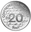 2001, 20 Fr. Gedenkmünze &quot;Johanna Spyri&quot;